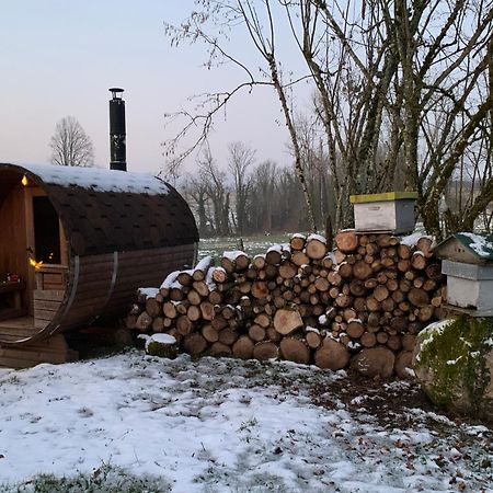 Cabane En Bois Avec Bain Nordique Et Sauna Marigny  Exteriör bild